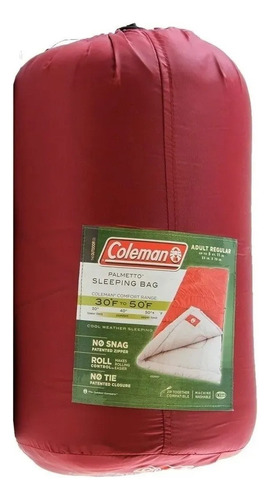 Bolsa De Dormir Coleman Palmetto Hasta -1 Grado Rojo