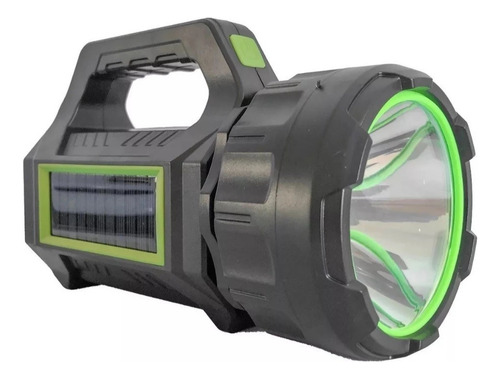 Lanterna Holofote Solar Tocha Pescaria Recarregável Luz Br Lanterna Preto Luz Branco