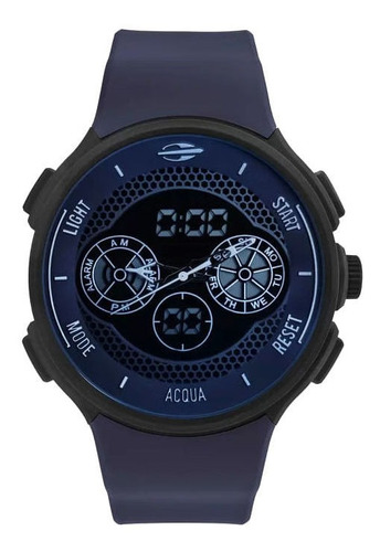 Relógio Mormaii Masculino Silicone Azul Mo1608b/8c