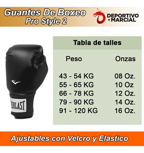 Imagen 4 de 7 de Guantes Boxeo Everlast Pro Style 2 Kickboxing Mma Muay Thai