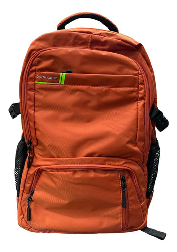 Mochila Porta Notebook 19.5 Ethan Pierre Cardin Color Naranja Diseño De La Tela Liso