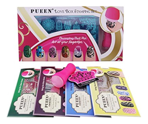 Pueen Nail Art Stamping Love Box I - 4 Lover Collection Plat