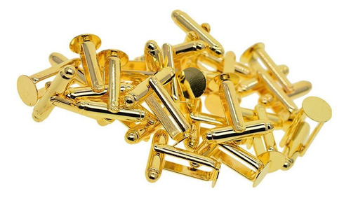 40×paquete Gemelos Latón Dorado Base Espacios