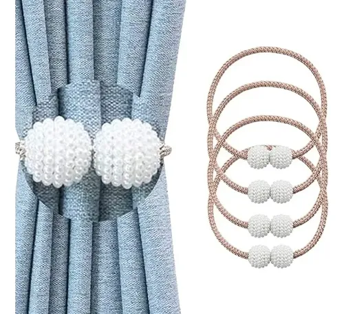 Kit 4 Prendedor De Cortina Com Magnético Imã Moderno