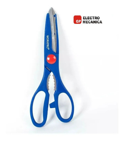 Imagen 3 de 9 de Tijera Profesional 20cm Reforzada Acero Inoxidable Workpro