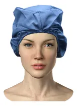 Comprar Kit 5 Piezas Cofia Tela Lisa Azul Lavable Industria