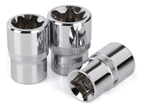 Soquete Torx Tork Femea E11 Cromo Vanádio Vip 904563 Cor Prateado