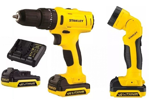 Atornillador Inalambrico Stanley 12 V 2 Bateria + Linterna