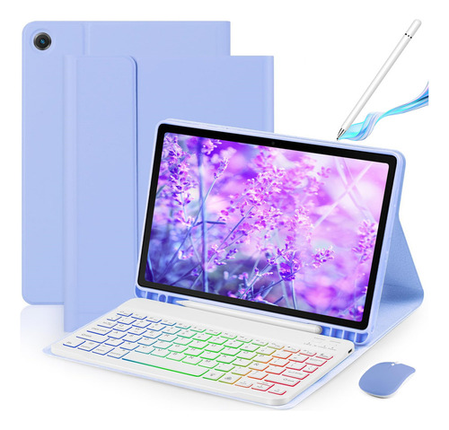 ;= Funda Teclado Mouse +lápiz P/ iPad iPad 9a/8a/7a Gen