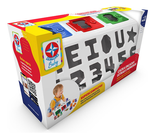 Brinquedo Infantil Caixa Encaixa Letras E Números Estrela