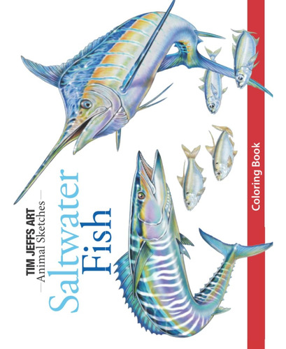 Livro: Livro Para Colorir De Peixes De Água Salgada (esboço