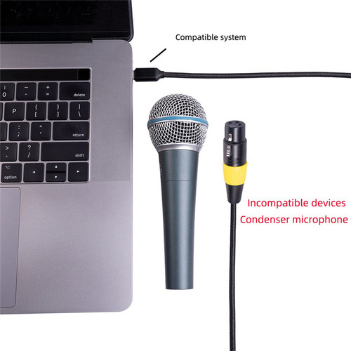 2 Cabos Usb-c Xlr Fêmea Tipo C Macho Para 3p Xlr Fêmea