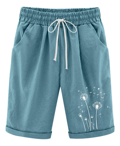 Mn Pantalones Cortos De Lino De Algodón De Talla Grande Con