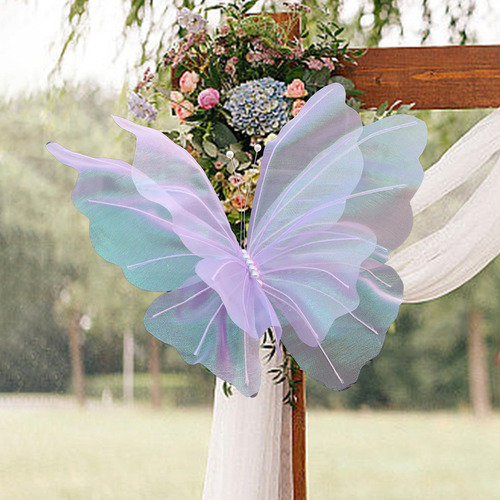 Mariposa Artificial De Hilo De Seda, Malla De Violeta