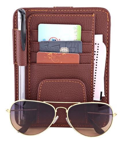 Funda Para Visera De Coche, Color Marrón, Organizadora Solar