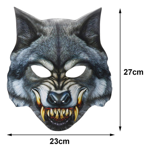 Máscara Animal, Máscara De Cabeça De Lobo Máscara