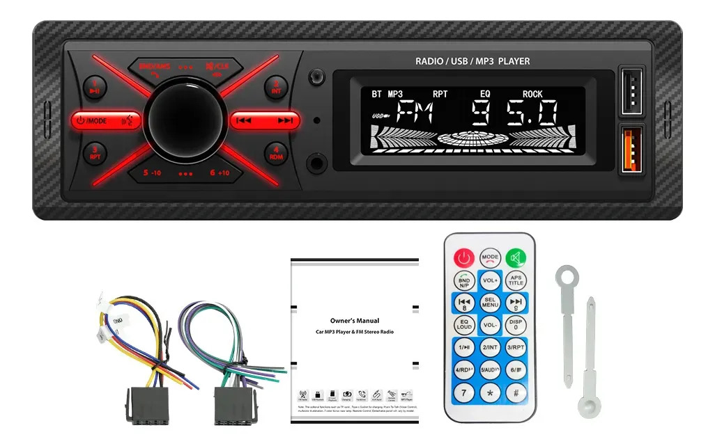 Autoestéreo para Auto PARAINCONN con 2 USB Y Bluetooth Y Lector De Tarjeta SD Estereo Para Carro Bluetooth 5.1 Estereo Auto 7 Colors Auto Stereo Con Fm Aux Auto Estereos Reproducto