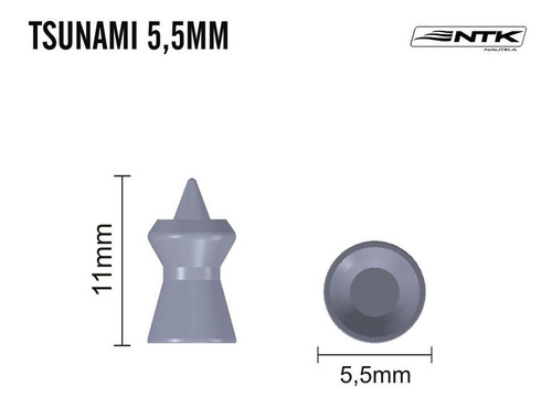 Imagem 5 de 5 de Chumbinho Nautika Ntk Tático Calibre 5,5 Mm 125 Un - Tsunami