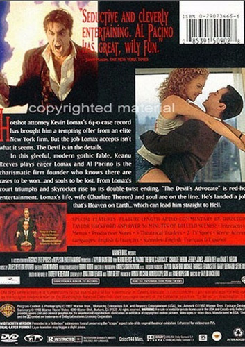 Dvd Devil´s Advocate / El Abogado Del Diablo / Al Pacino