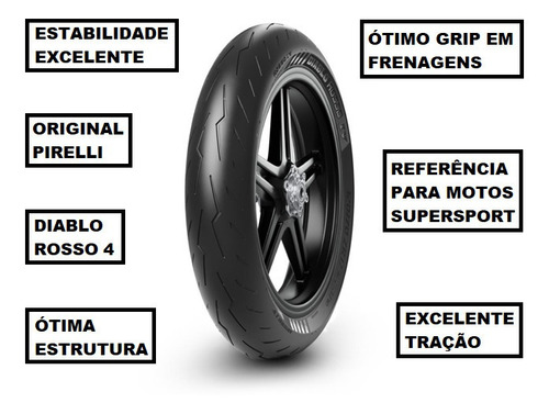 Pneu Pirelli Dianteiro 120/70-17 M/c Rosso 4 959 Panigale