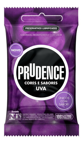Imagem 1 de 1 de Preservativo C S Uva Com 3 Unidades Prudence