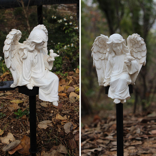 Estatua De Jardín Solar, Figura De Ángel, Escultura