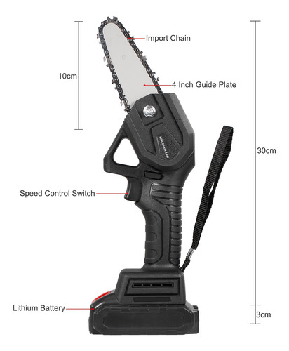 Mini Motosierra Eléctrica Inalámbrica De Poda De 10,16 Cm