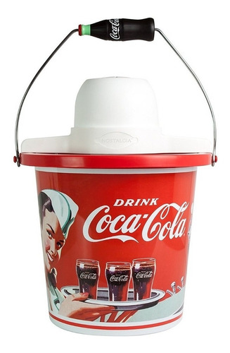 Máquina de helados Nostalgia ICMP400COKE Coca-Cola capacidad de 4qt  roja