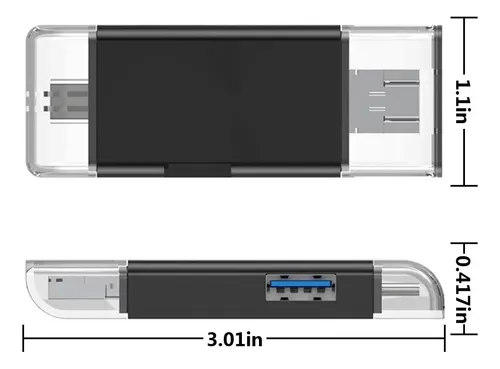 Adaptador 3 En 1 Lector Tarjetas Sd Y Micro Sd, 2.0 Usb | Cuotas sin ...