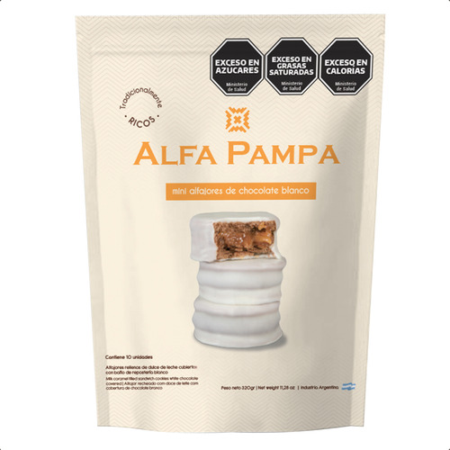 Alfajores Mini Alfa Pampa Chocolate Ddl 10u 32 Gr Doypack