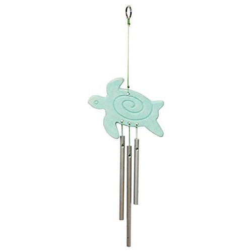 10.2  Ceramic Turtle Wind Chime Coastal Decor Decoratio...