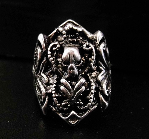 Anillo De Acero De Escudo De Calavera Excelente Skpalace