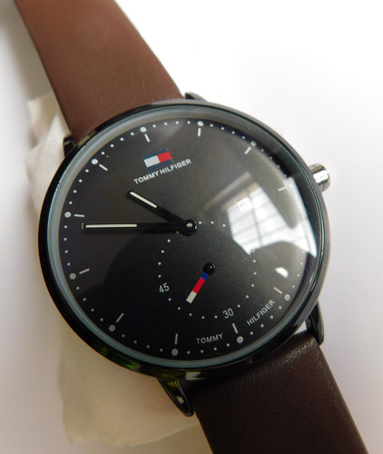#tommy Hilfiger Pulseira De Couro Legítimo Novo S/ Uso Leia! Marrom Preto Preto (Recondicionado)