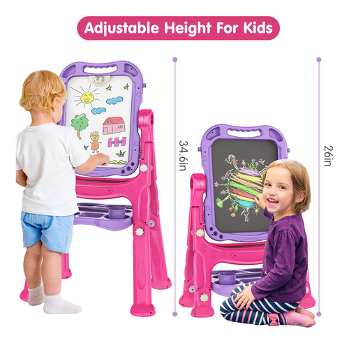 Art Easel Amagoing, Soporte Ajustable Para Niños, Color Mora