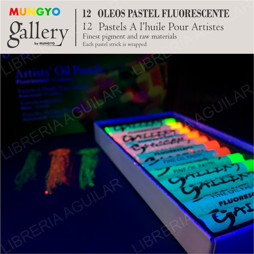 12 Barras Oleo Pastel Fluorescentes Mungyo Gallery