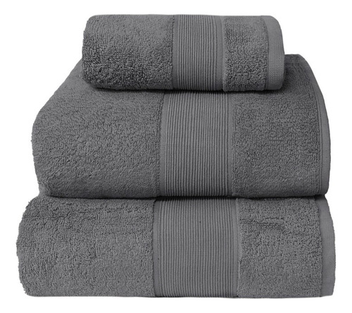De Tres Toallas Super Absorbente De Rápido Secado Color Gris Toalla Absorbente