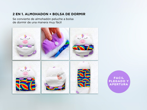Bolsa Dormir Infantil Campamento Animalitos Almohada Peluche