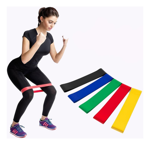 Pack 5 Bandas Elásticas Loop Circulares Pilates Aerobico