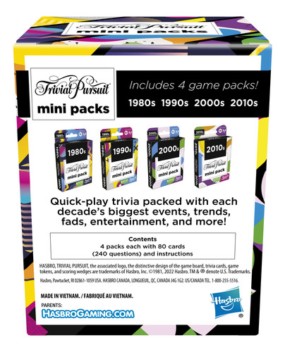 Trivia Game Hasbro Gaming Trivial Pursuit Minipacks X4