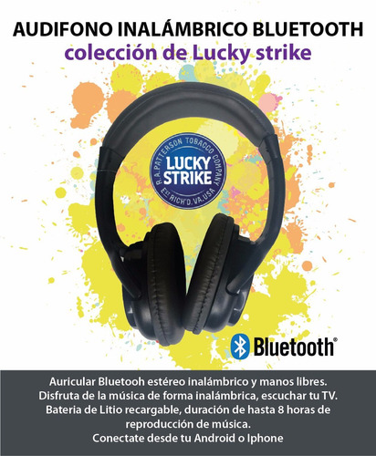 Audifono Inalambrico Bluetooth De Lucky Strike Coleccion