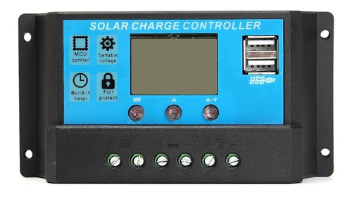 Controlador Regulador Carga Panel Solar 30a 12v/24v Pantalla