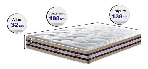 Colchão Casal Firme Molas Pocket Cama Inbox Select Bege
