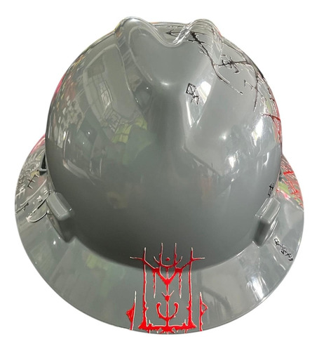 Casco De Seguridad Msa Diseño Impresion Uhd Uv 5100 Gris