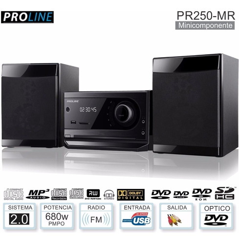 Microcomponente Proline Pr250mr Mp3 Usb Msd Dvd Fm S/ Ranser