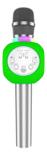 Microfono Karaoke Bluetooth Luces Wireless Parlante Verde