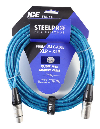 Cable Xlr 6m Balanceado Steelpro Xlr-az-6m Plug-jack Prof.