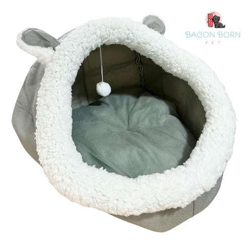 Cama Caminha Iglu Toca Para Gatos Casinha Confortável Pet P Cor Coelho Cinza