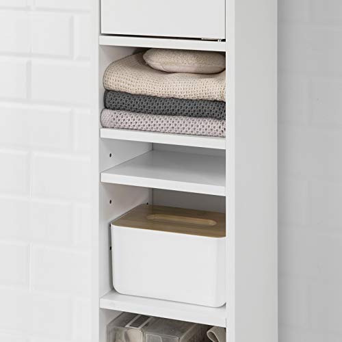 SoBuy Mueble Columna Baño Blanco 2 Puertas 1 Cajón 180cm