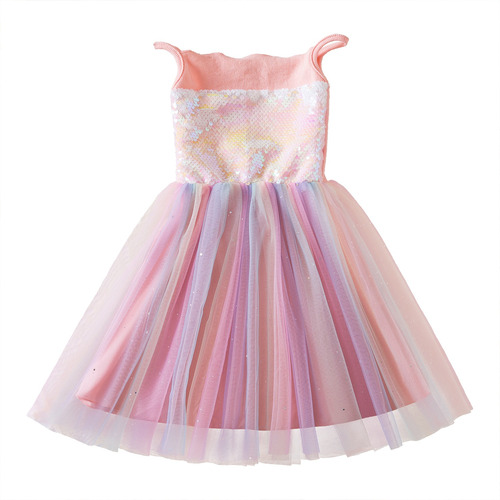 Vestido De Princesa Para Niña, Ropa Casual De Verano Con Len