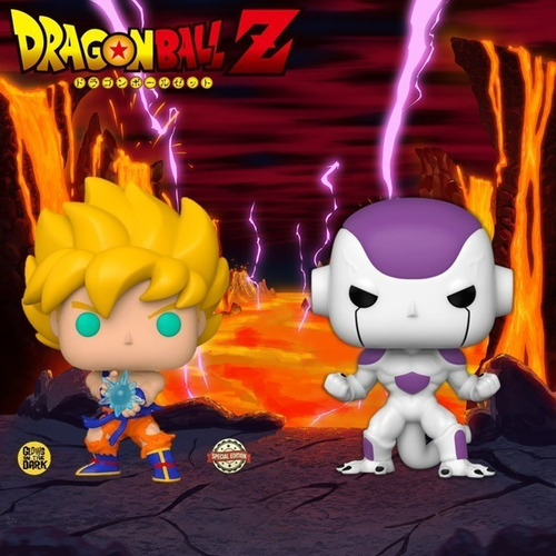 Imagen 2 de 3 de Funko Pop! Pack Dragon Ball Z - Goku Ss1 Glow Vs Frieza